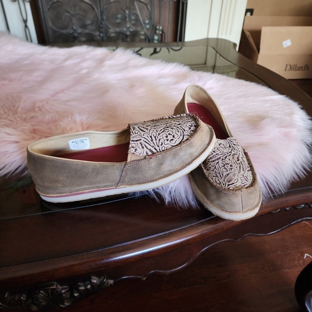 Twisted X Womens Bomber And Light Taupe Slip-On Loafer